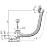 Сифон ALCAPLAST A55K-GM-B для ванны, автомат, комплект