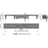 Водоотводящий желоб ALCAPLAST APZ12-850 OPTIMA с порогами, для перфорированной решетки/для решетки под кладку плитки